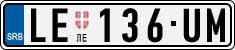 License plate of Serbia, Cars