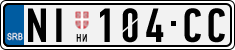 License plate of Serbia, Cars
