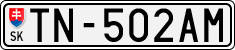 License plate of Slovakia, Cars