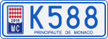 License plate of Monaco, Cars