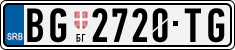 License plate of Serbia, Cars