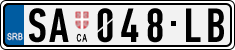 License plate of Serbia, Cars