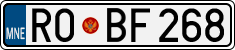 License plate of Montenegro, Cars
