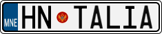 License plate of Montenegro, Vanity Plates