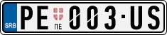 License plate of Serbia, Cars