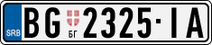 License plate of Serbia, Cars