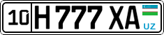 License plate of Uzbekistan, Private owners
