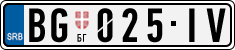 License plate of Serbia, Cars