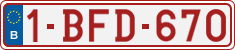License plate of Belgium, Regular plates (2010)