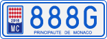 License plate of Monaco, Cars