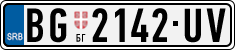 License plate of Serbia, Cars