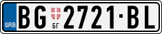 License plate of Serbia, Cars
