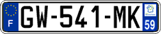 French license plate, SIV (ordinary)