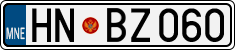 License plate of Montenegro, Cars