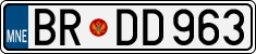 License plate of Montenegro, Cars