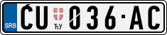 License plate of Serbia, Cars