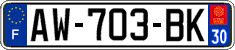 French license plate, SIV (ordinary)