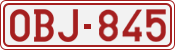 License plate of Belgium, 1951 year system