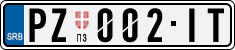 License plate of Serbia, Cars