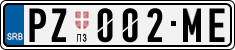 License plate of Serbia, Cars