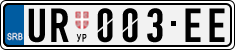 License plate of Serbia, Cars