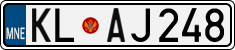 License plate of Montenegro, Cars