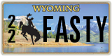 Wyoming, Vanity Plates (1(2) XXXXX)