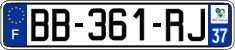 French license plate, SIV (ordinary)