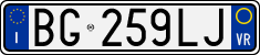 License plate of Italy, Cars (1994 year series)