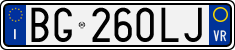 License plate of Italy, Cars (1994 year series)