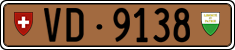 License plate of Switzerland, Except vehicles and snowmobiles (brown)