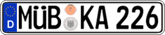 German license plate, Regular plates