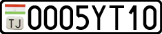 License plate of Tajikistan, Private owners (2009)