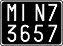 License plate of Italy, Cars (1927 year series)