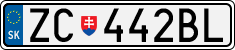 License plate of Slovakia, Cars