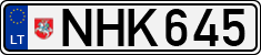 License plate of Lithuania, Cars