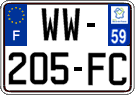 French license plate, SIV (temporary)