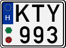 license plates of Hungary, Cars (1990)
