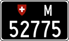 License plate of Switzerland, Military (black)