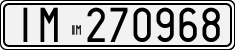 License plate of Italy, Cars (1927 year series)