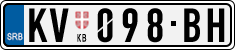 License plate of Serbia, Cars
