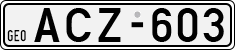 License plate of Georgia, Cars (1993)