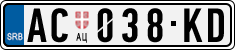 License plate of Serbia, Cars