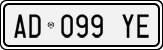 License plate of Italy, Cars (1994 year series)