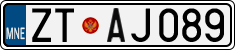 License plate of Montenegro, Cars