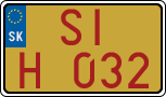 License plate of Slovakia, Oldtimers