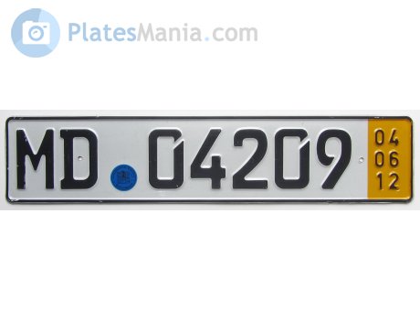 MD 04209, License plate without vehicle
