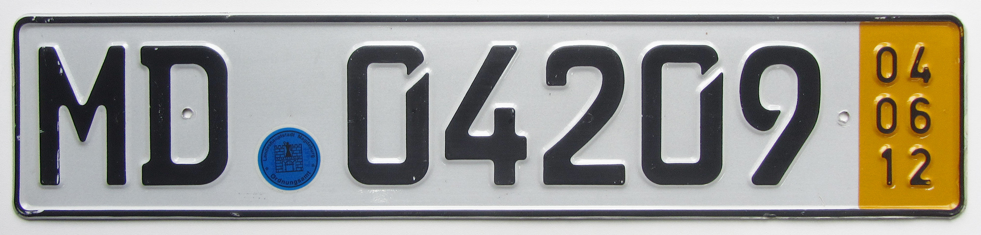 MD 04209, License plate without vehicle 