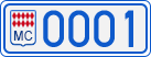 License plate of Monaco, Cars