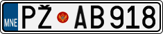 License plate of Montenegro, Cars